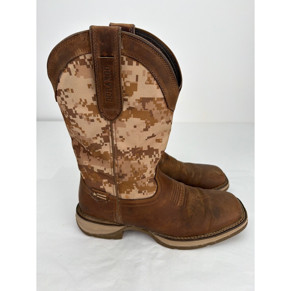 Durango Rebel Boots Mens 8.5 Brown Digital Camo Western Square Toe Cowboy